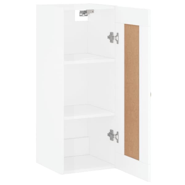 vidaXL Veggmontert skap høyskap hvit 34,5x34x90 cm konstruert tre