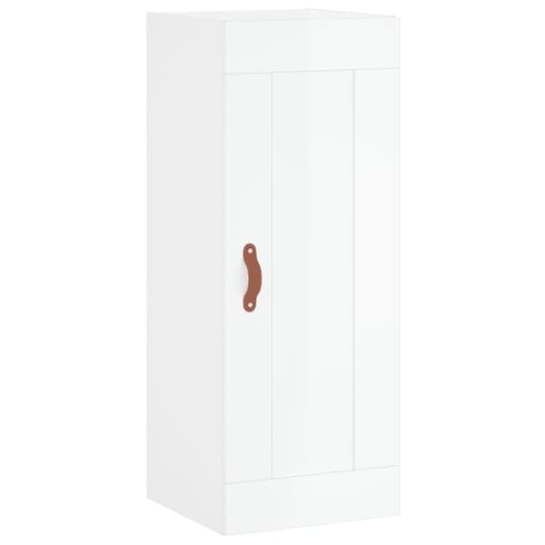 vidaXL Veggmontert skap høyskap hvit 34,5x34x90 cm konstruert tre