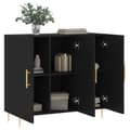 Miniatyrbilde 3 av 11: vidaXL Skjenk svart 90x34x80 cm konstruert tre