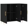Miniatyrbilde 4 av 11: vidaXL Skjenk svart 90x34x80 cm konstruert tre