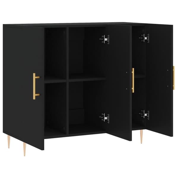 vidaXL Skjenk svart 90x34x80 cm konstruert tre