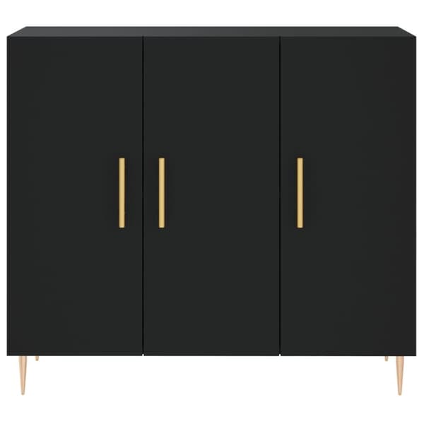 vidaXL Skjenk svart 90x34x80 cm konstruert tre