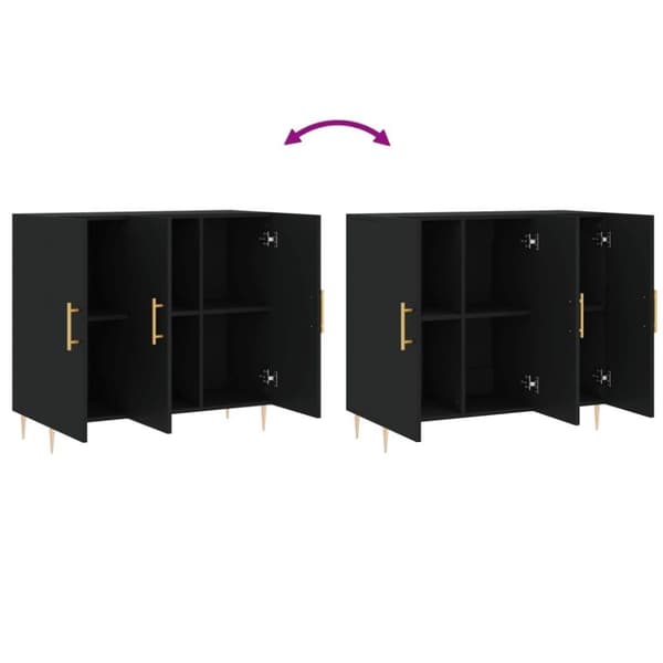 vidaXL Skjenk svart 90x34x80 cm konstruert tre