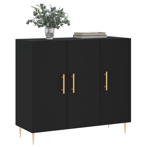 vidaXL Skjenk svart 90x34x80 cm konstruert tre