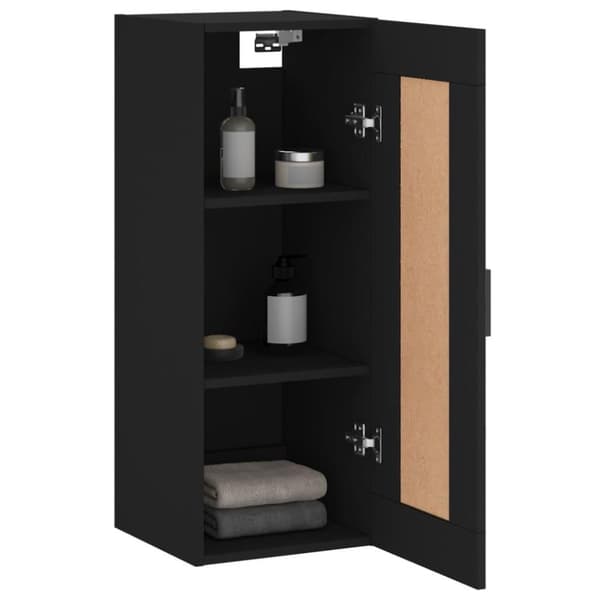 vidaXL Veggmontert skap svart 34,5x34x90 cm konstruert tre