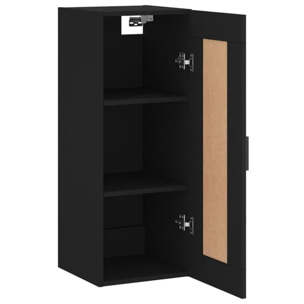 vidaXL Veggmontert skap svart 34,5x34x90 cm konstruert tre