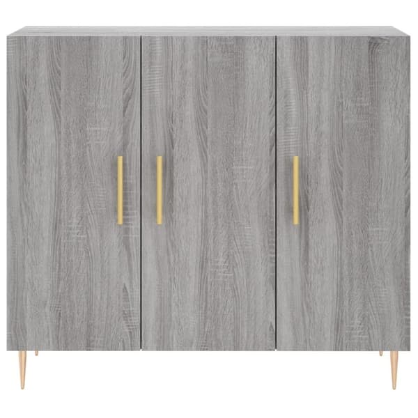 vidaXL skab 90x34x80 cm konstrueret træ grå sonoma-eg