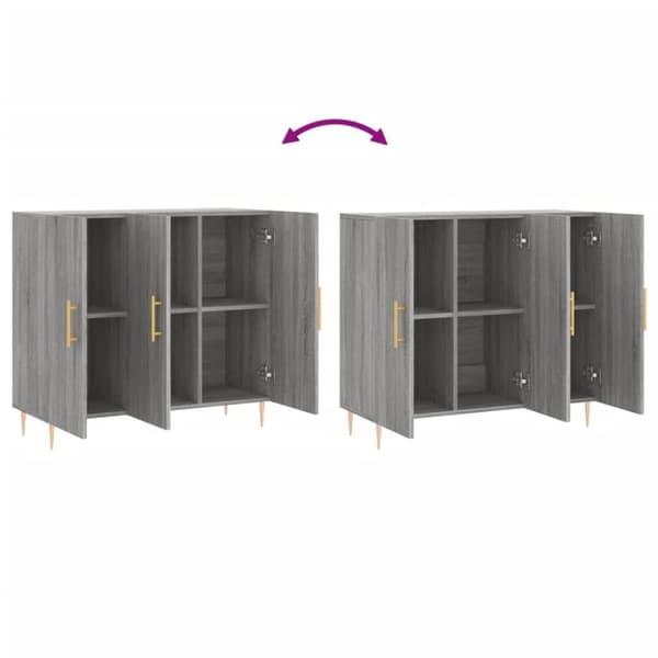 vidaXL skab 90x34x80 cm konstrueret træ grå sonoma-eg