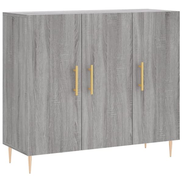 vidaXL skab 90x34x80 cm konstrueret træ grå sonoma-eg