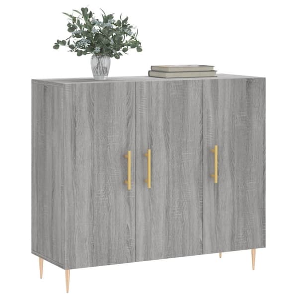 vidaXL Skjenk grå sonoma 90x34x80 cm konstruert tre