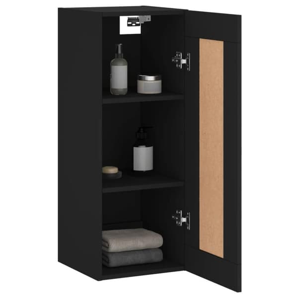 vidaXL vægskab 34,5x34x90 cm konstrueret træ sort