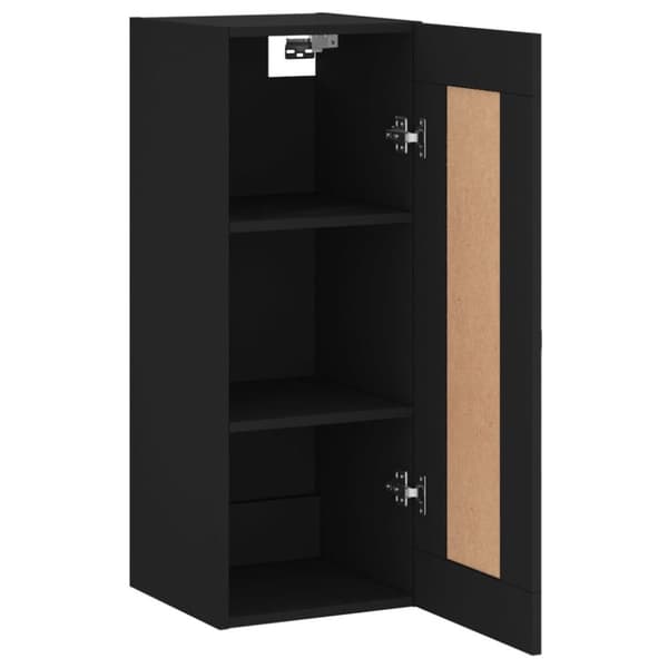 vidaXL vægskab 34,5x34x90 cm konstrueret træ sort