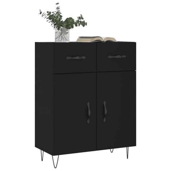 vidaXL Skjenk svart 69,5x34x90 cm konstruert tre