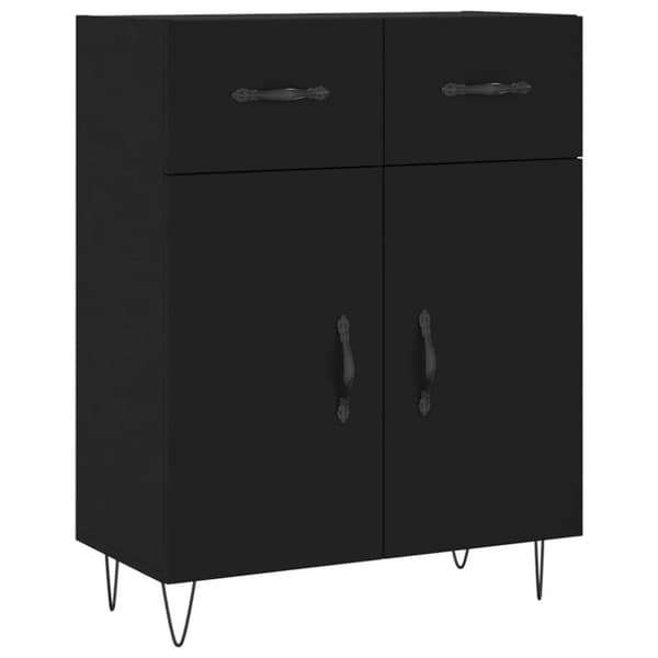 vidaXL Skjenk svart 69,5x34x90 cm konstruert tre