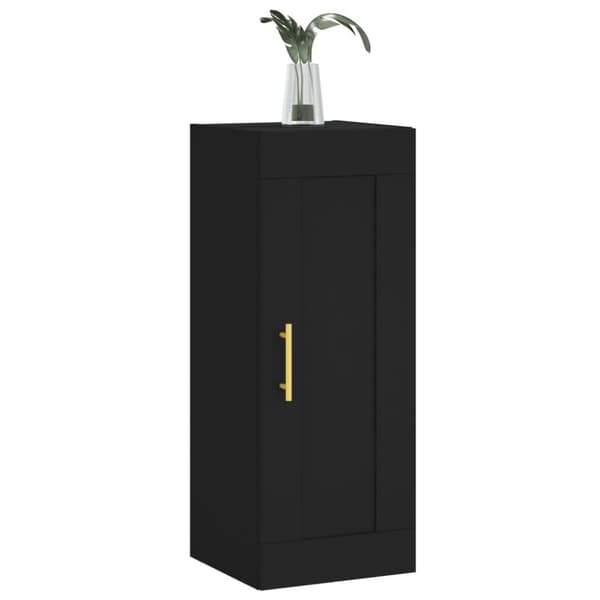 vidaXL Veggmontert skap svart 34,5x34x90 cm konstruert tre