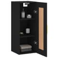 Miniatyrbilde 4 av 11: vidaXL Veggmontert skap svart 34,5x34x90 cm konstruert tre