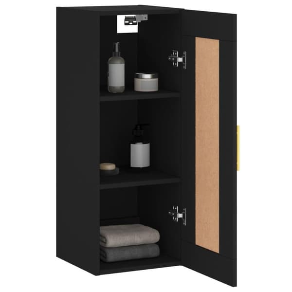 vidaXL Veggmontert skap svart 34,5x34x90 cm konstruert tre