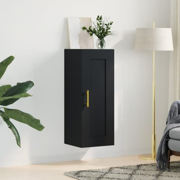 vidaXL Veggmontert skap svart 34,5x34x90 cm konstruert tre