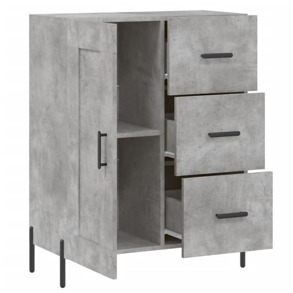 vidaXL Skjenk betonggrå 69,5x34x90 cm konstruert tre