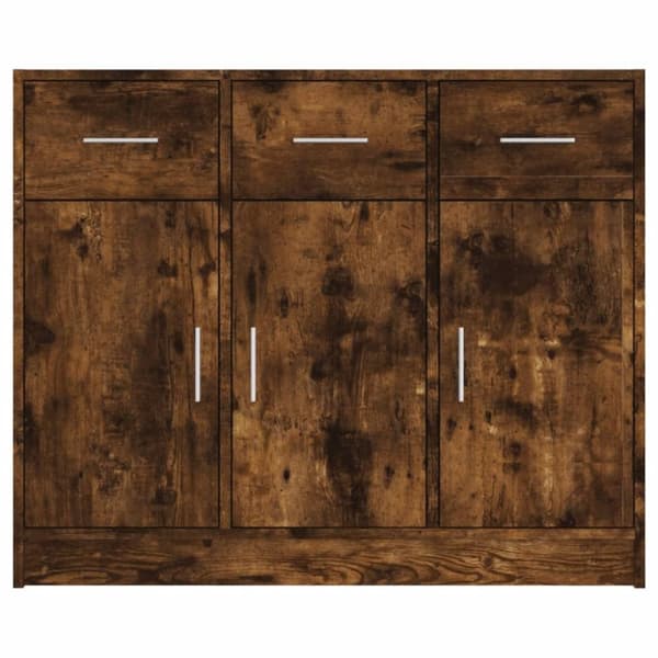 vidaXL skab 91x28x75 cm konstrueret træ røget egetræsfarve