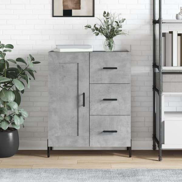 vidaXL skænk 69,5x34x90 cm konstrueret træ betongrå