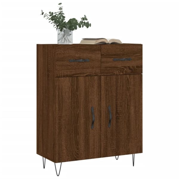 vidaXL Skänk brun ek 69,5x34x90 cm konstruerat trä