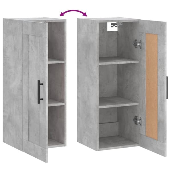 vidaXL vægskab 34,5x34x90 cm konstrueret træ betongrå