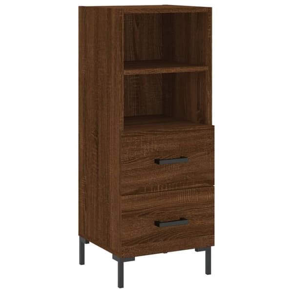 vidaXL Skjenk brun eik 34,5x34x90 cm konstruert tre