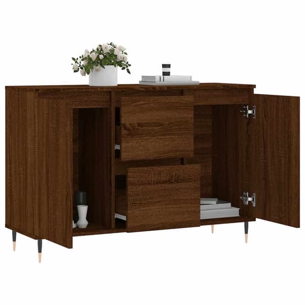vidaXL Skjenk brun eik 104x35x70 cm konstruert tre