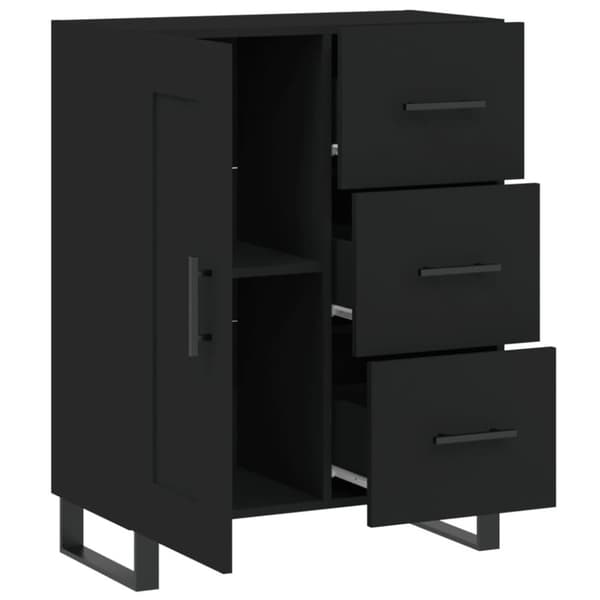 vidaXL skænk 69,5x34x90 cm konstrueret træ sort