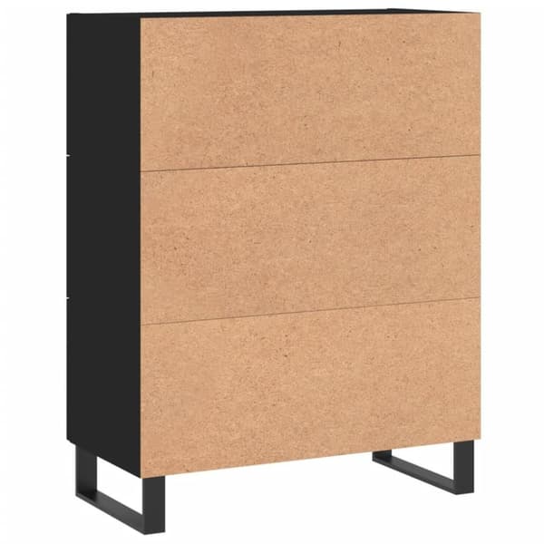 vidaXL skænk 69,5x34x90 cm konstrueret træ sort