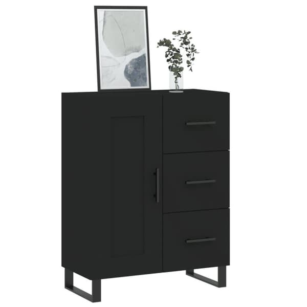 vidaXL skænk 69,5x34x90 cm konstrueret træ sort