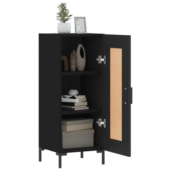 vidaXL skænk 34,5x34x90 cm konstrueret træ sort