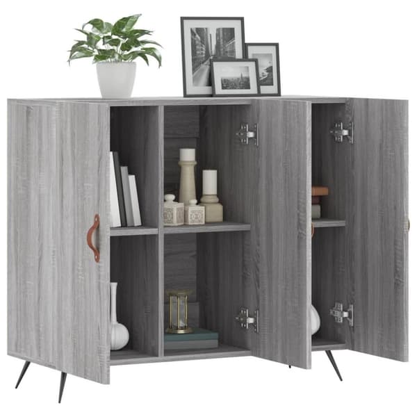 vidaXL Senkki harmaa Sonoma 90x34x80 cm tekninen puu