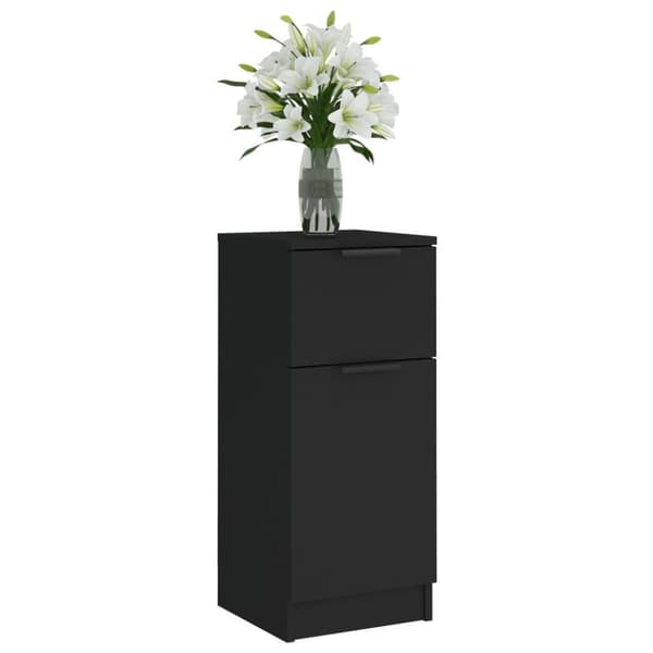 vidaXL skænke 2 stk. 30x30x70 cm konstrueret træ sort