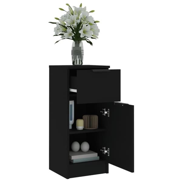 vidaXL skænke 2 stk. 30x30x70 cm konstrueret træ sort
