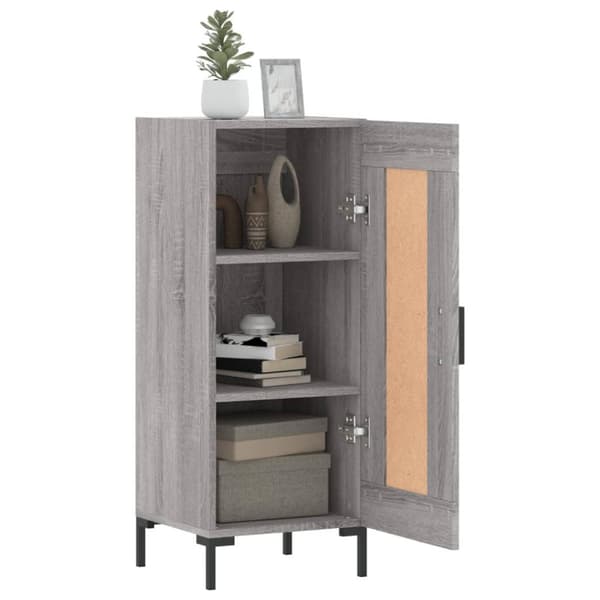 vidaXL Skjenk grå sonoma 34,5x34x90 cm konstruert tre