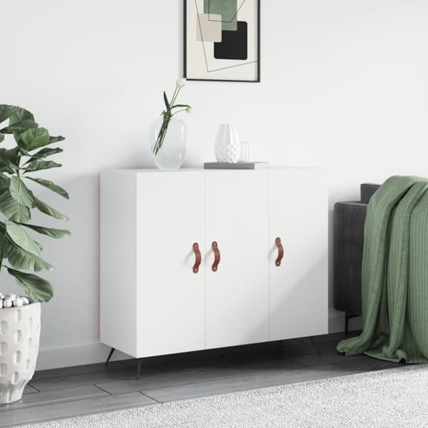 vidaXL Senkki valkoinen 90x34x80 cm tekninen puu