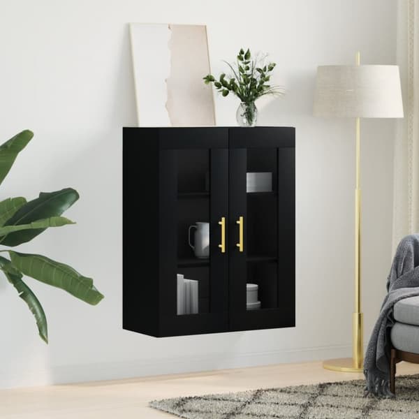 vidaXL væghængt skab 69,5x34x90 cm sort