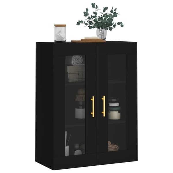 vidaXL væghængt skab 69,5x34x90 cm sort