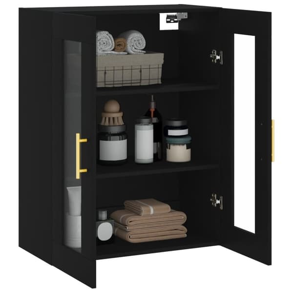 vidaXL væghængt skab 69,5x34x90 cm sort