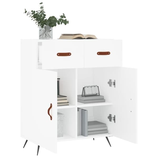 vidaXL Skjenk hvit 69,5x34x90 cm konstruert tre
