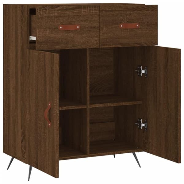 vidaXL Senkki ruskea tammi 69,5x34x90 cm tekninen puu