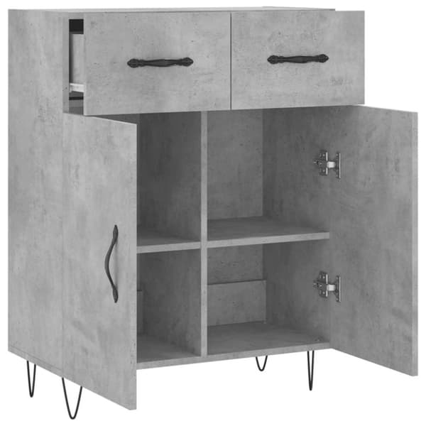 vidaXL Senkki betoninharmaa 69,5x34x90 cm tekninen puu