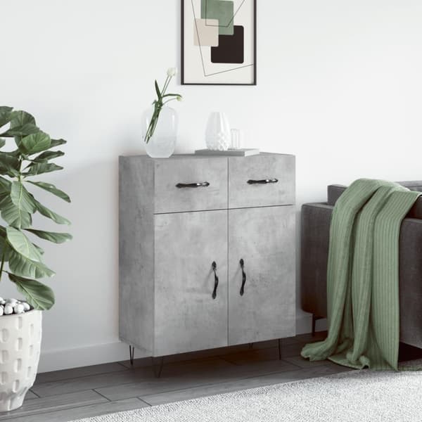 vidaXL Senkki betoninharmaa 69,5x34x90 cm tekninen puu