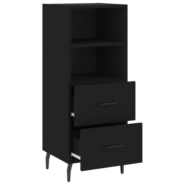 vidaXL Skjenk svart 34,5x34x90 cm konstruert tre