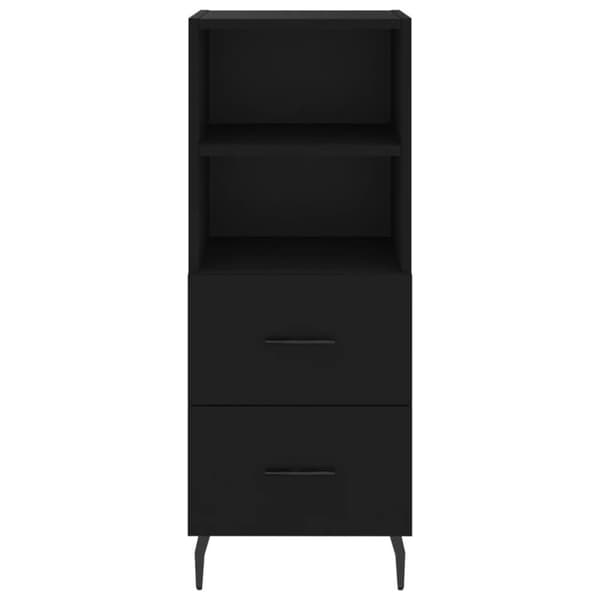 vidaXL Skjenk svart 34,5x34x90 cm konstruert tre