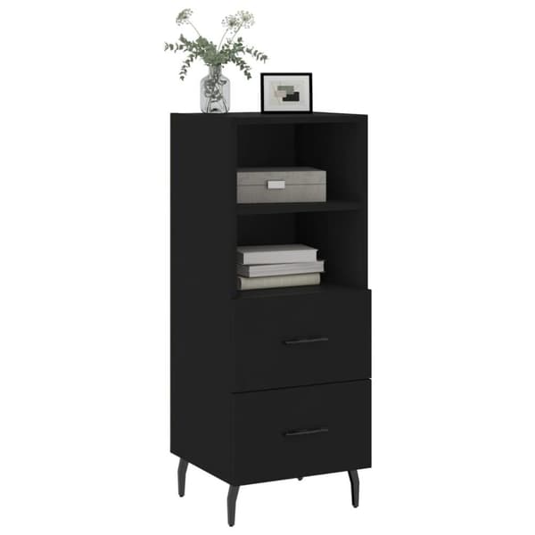 vidaXL Skjenk svart 34,5x34x90 cm konstruert tre