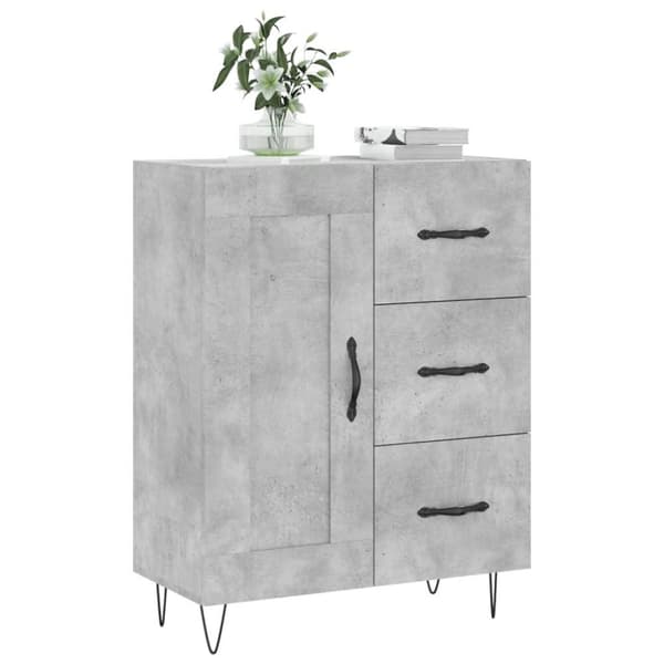 vidaXL Skjenk betonggrå 69,5x34x90 cm konstruert tre