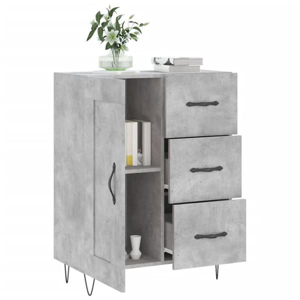 vidaXL skænk 69,5x34x90 cm konstrueret træ betongrå
